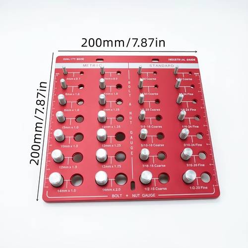 28 hole and nut size gauge dual scale metric imperial thread chart tool with 28 slot reference chart suitable for auto repair woodworking machinery maintenance diy for mechanics hobbyists workshop use