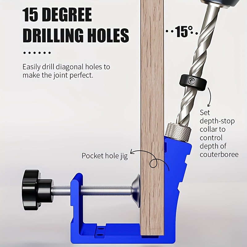 Pocket Hole Jig Kit Increase Woodworking Efficiency 15 - Temu