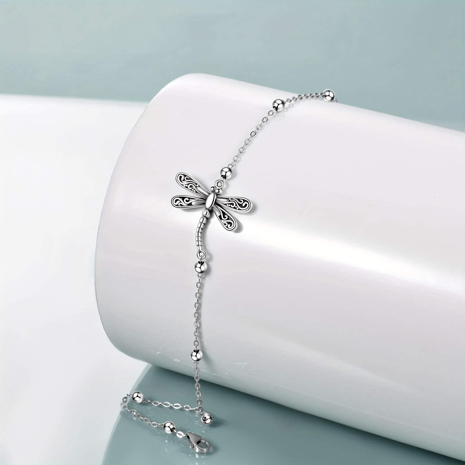 Sterling Silver Dragonfly Bracelet - Heart Sloth Jewellery