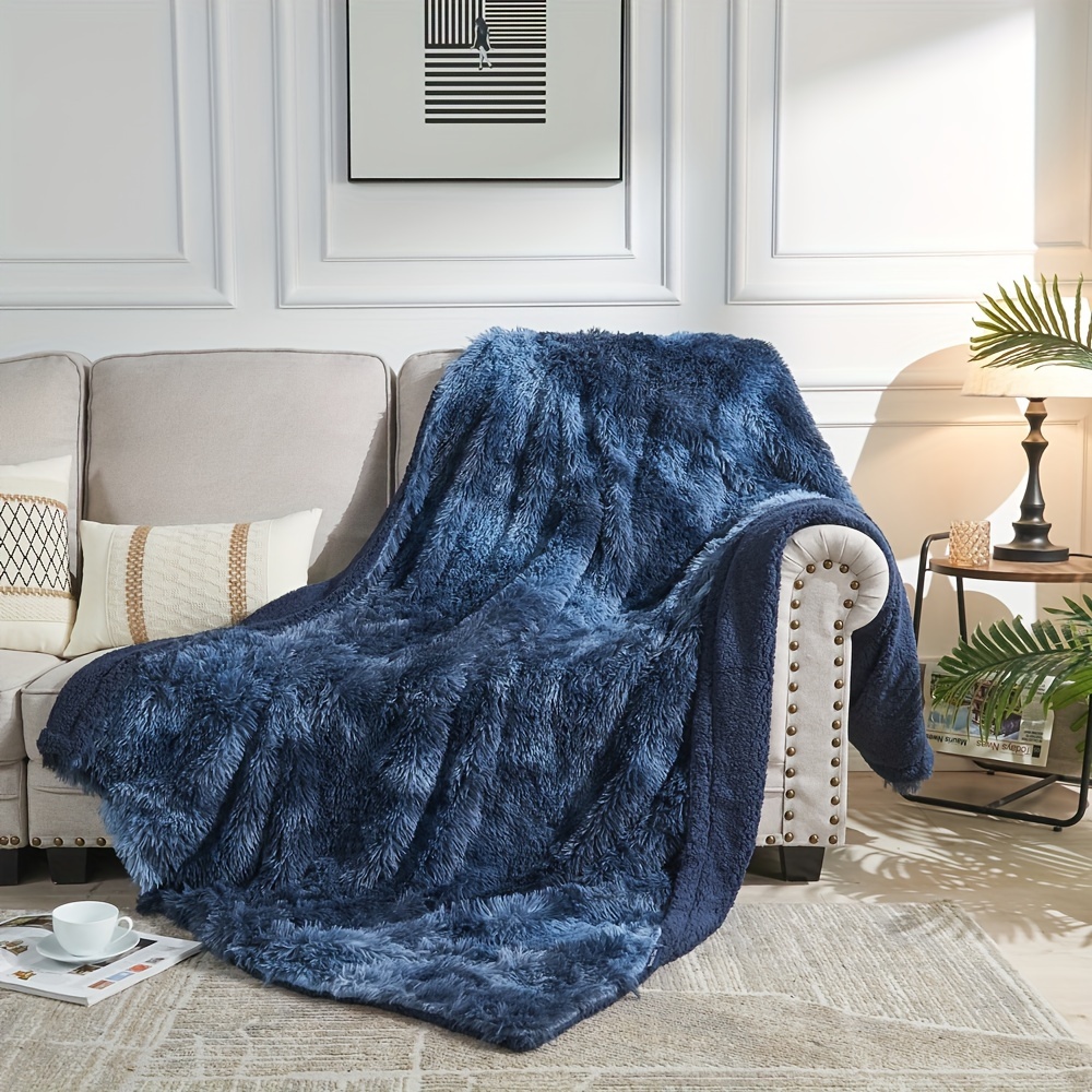 Couverture d'hiver lit doux corail flanelle flanelle couverture fausse  fourrure vison couleur unie housse de canapé couverture de lit Plus velours