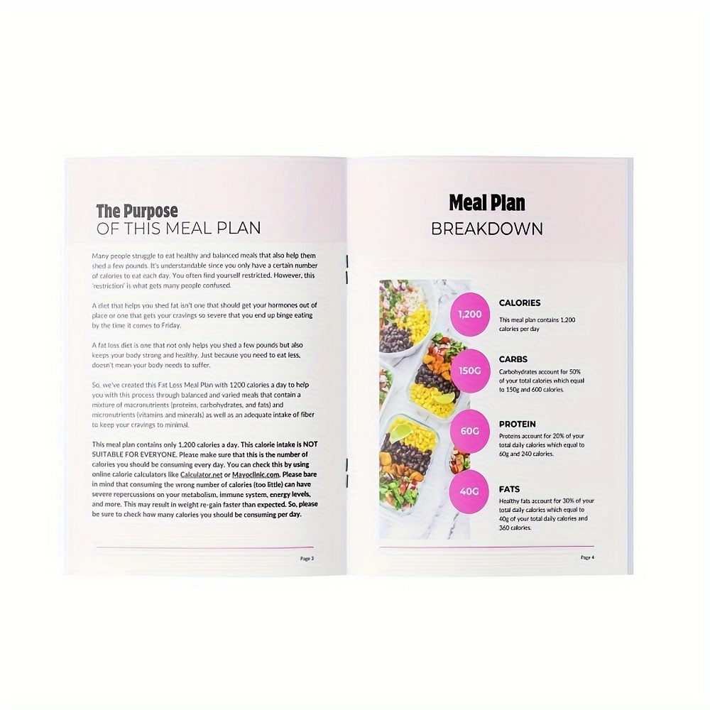 1200-Calorie Meal Plan | Easy and Delicious Diet Plan for Women | Quick Healthy Recipes for Weight Loss and Wellness, Meal Planning Pad