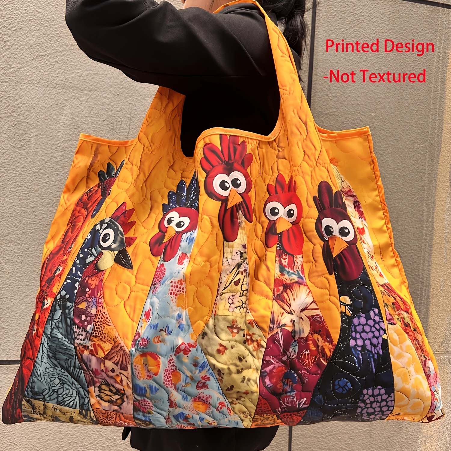 Large Capacity Portable Shopping Bag Lightweight Foldable Grocery Bag Shoulder Hand Carry Tote