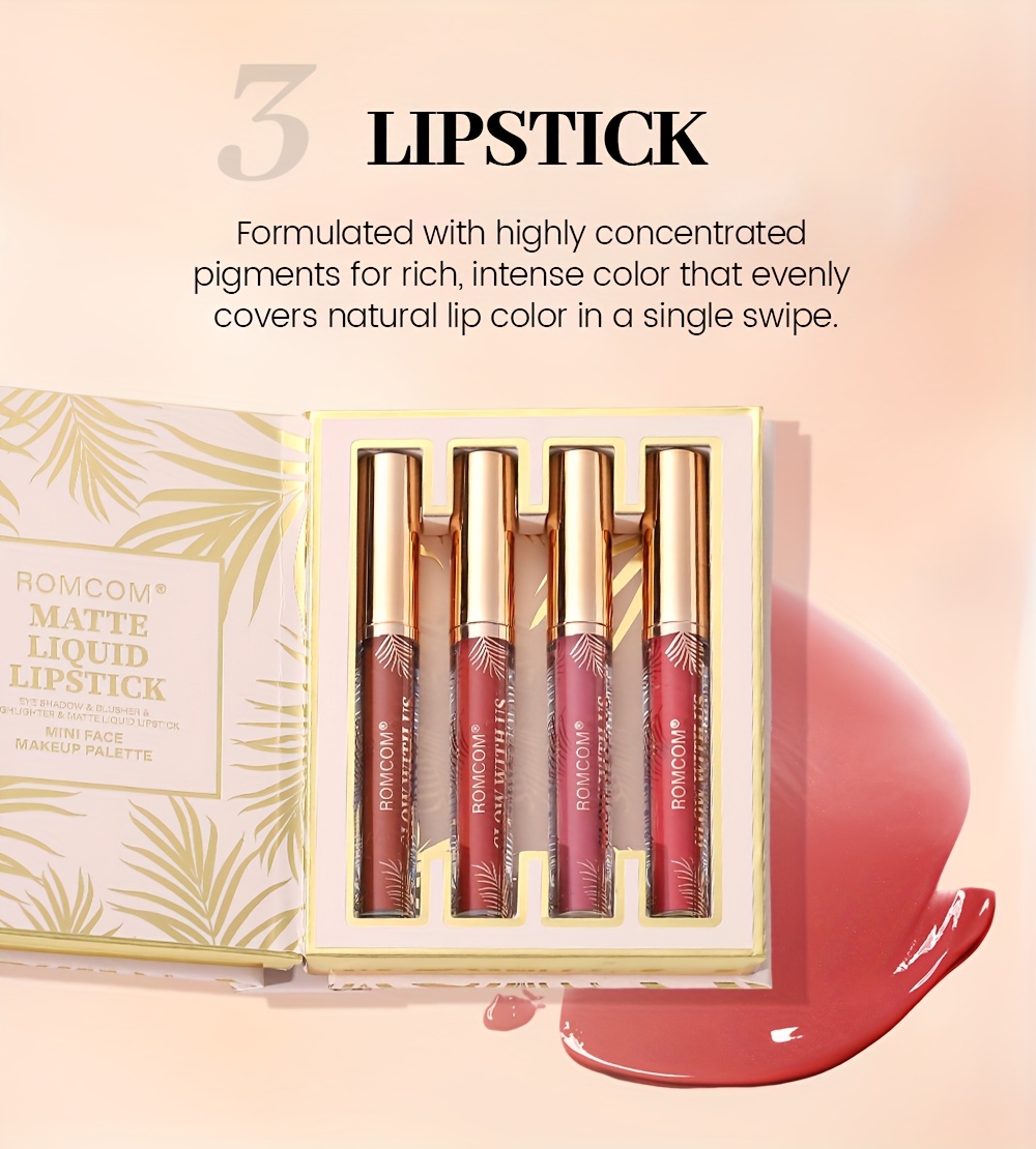 Makeup Book with Eyeshadow, Blush, Lip Gloss, and Highlighter,  Recipes, Portable, Perfect Starter Kit for Beginners, Ideal Gift for Christmas and Valentine's Day