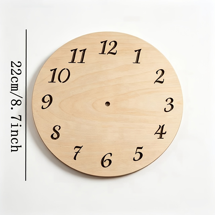 TEMU 2d Flat Wooden Clock Face Large Size (8.7 Inches), Hollow Styles , Round Home Decor, Suitable For Decoration, Holiday Decor | | Garden