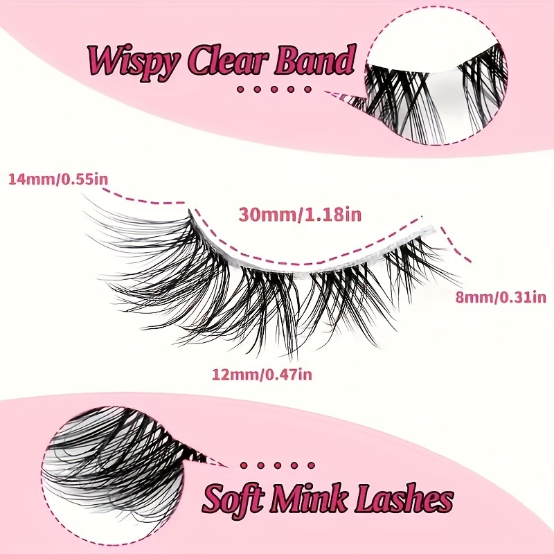 5 Pairs Natural Look Cat Eye False Eyelashes, Extended Outer Eye ...