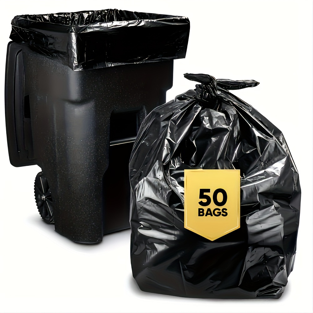 

Heavy Duty Trash Bags 55-60 Gallon - Pack Of 10, Extra Thick Multipurpose Polycarbonate Garbage Bags, Recyclable Large Bin Liners For Outdoor, Bathroom, Toilet, Kitchen Use