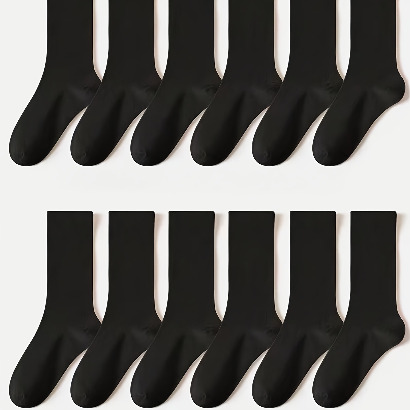 

10pairs Women' Color Black Comfortable And Warm Mid-calf Socks For