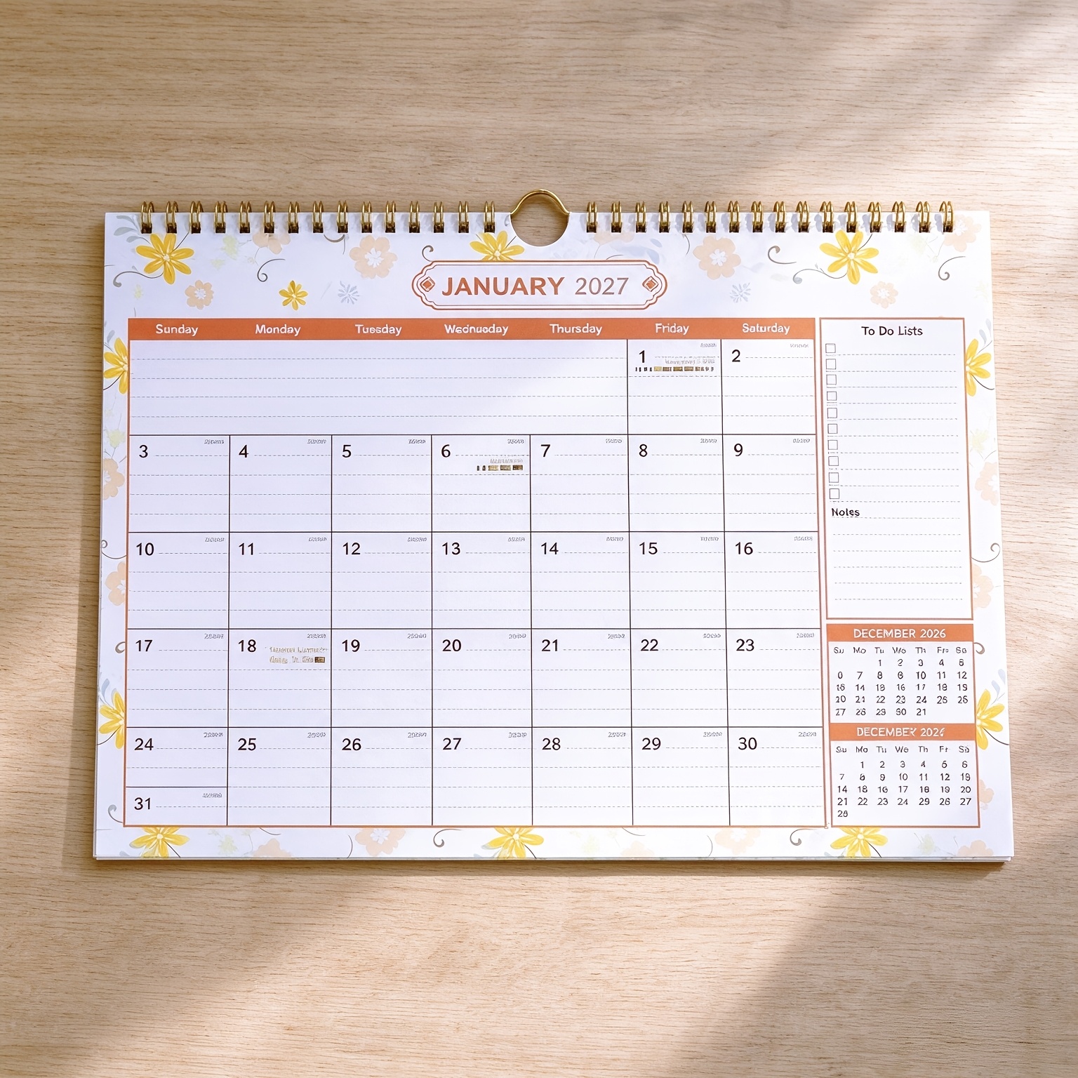 TEMU 2027-2028 Calendar, 18-month Hanging Calendar, Monthly Calendar, 11.8 X 8.6 Inches. Each Monthly Page Features Clear Printing, Fully Displaying