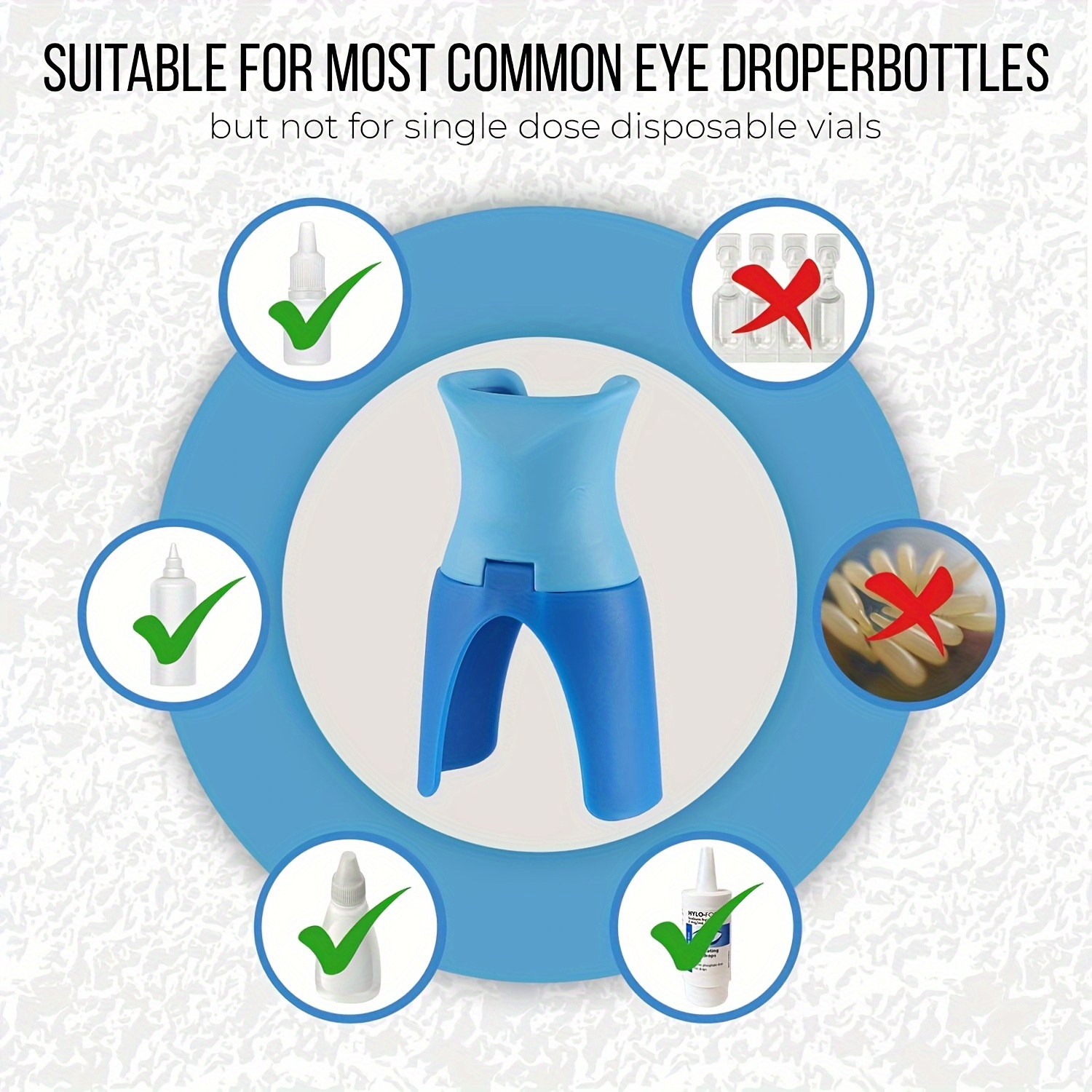 Easy-Use Portable Eye Drop Dispenser - Reusable Applicator for Seniors & Youngsters, Fits Most Bottles