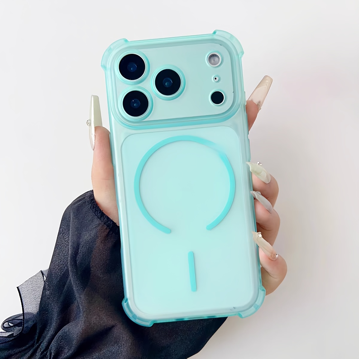 TEMU para teléfono: Carcasa magnética a prueba de caídas en esquinas, compatible con Apple iPhone 17 Pro, iPhone 17 Pro Max, iPhone 17 Air, de