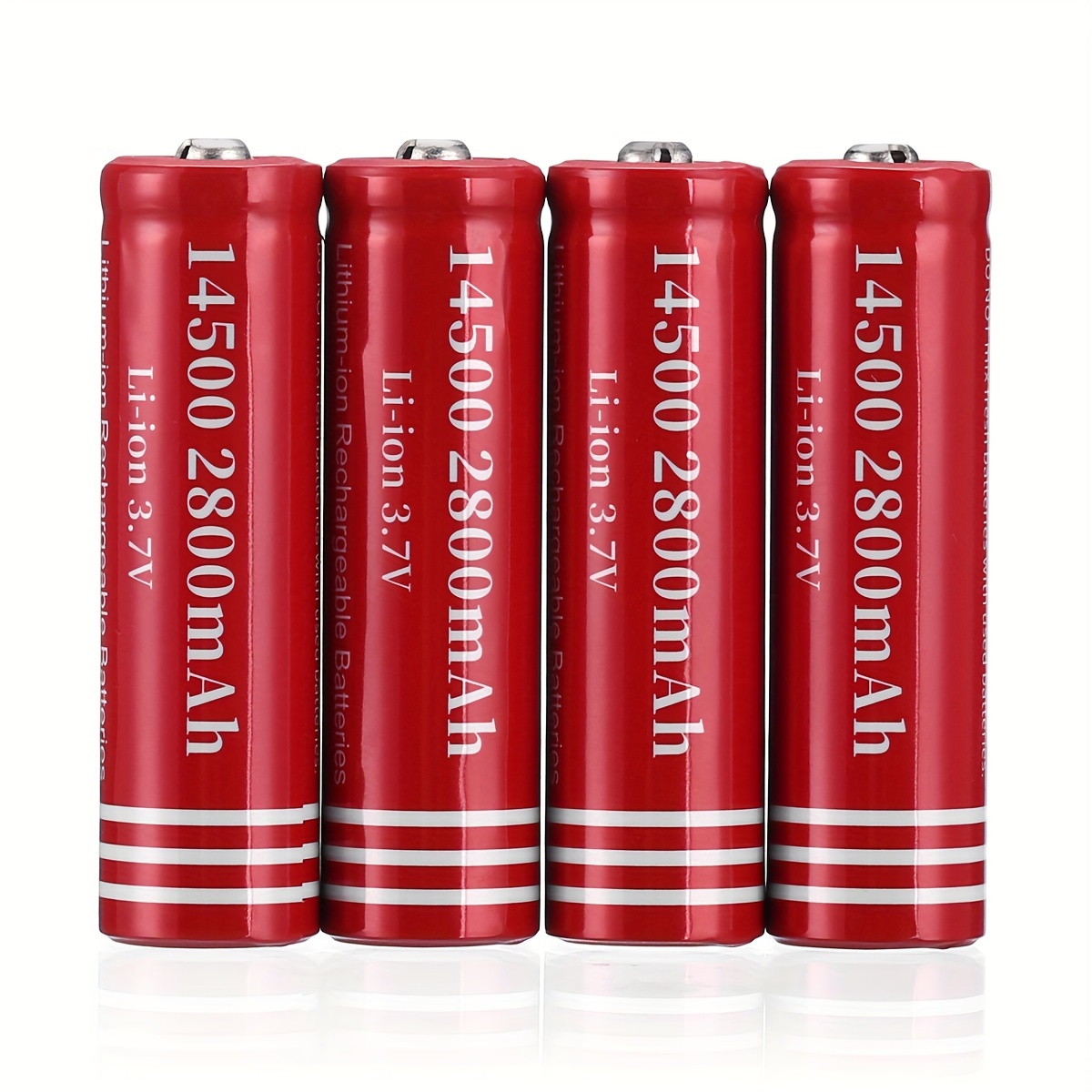 TEMU 14500 2800mah High-capacity Rechargeable Li-ion 3.7v Battery For Flashlight Camera Alarms Li-