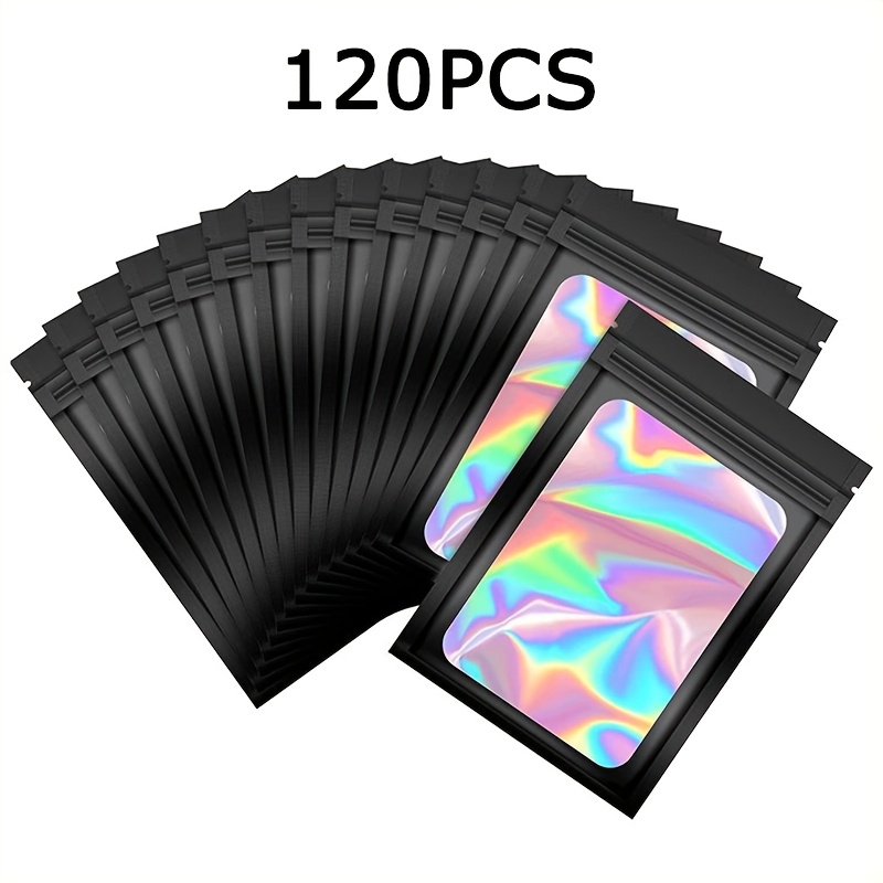 TEMU 120pcs Black Mylar Foil Bags 2.75*3.93 Inches Premium Sealing Storage Pouches Waterproof Resealable Smell Proof Foil Pouch Bags Heavy Duty Tear