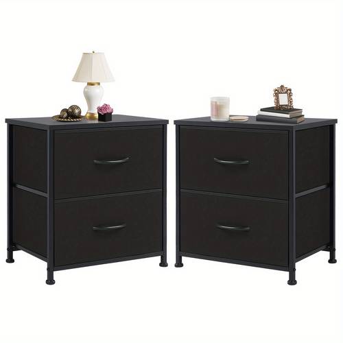 nightstand dresser for bedroom with 2 drawer small dresser tables nightstand with removable fabric bins for small spaces closet entryway college dorm 1pc 2pcs options