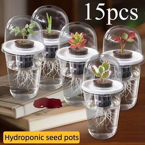 set da 15 pezzi con 5 componenti + 5 componenti + 5 componenti per piantagione di semi , kit di coltivazione cilindrico in plastica, vaso idroponico ad per coltivazione fuori , per osservare la delle , design con