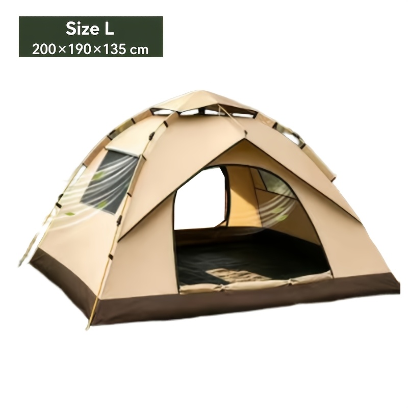 Image of 3-second Pop-up Tent With Fiberglass Poles & High-quality Fabric, Automatic Instant Setup, Lightweight Camping Tent, Wind-resistant, Spacious For Hiking, Beach