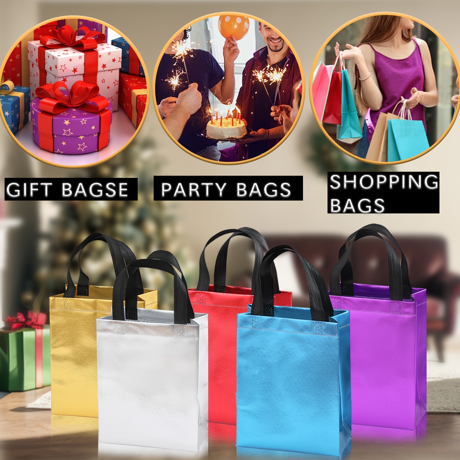 a set 12 silvery laser gift bags made non woven fabric Temu