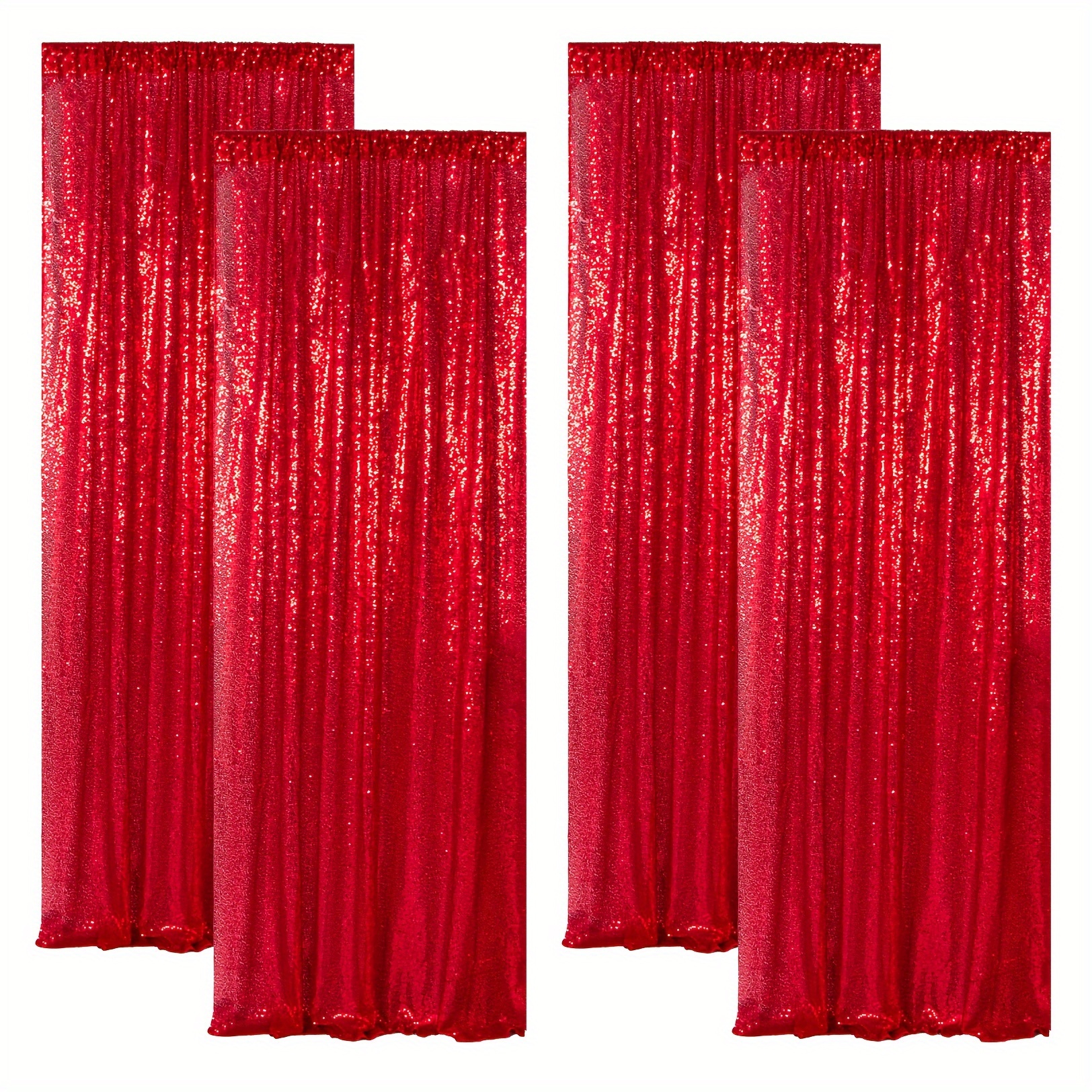 TEMU Aqua Sequin Backdrop Curtains Party Banners 4 Panels Turquoise Sequin Curtains Rainbow Theme Glitter Backdrop Curtain Wedding Party Decoration