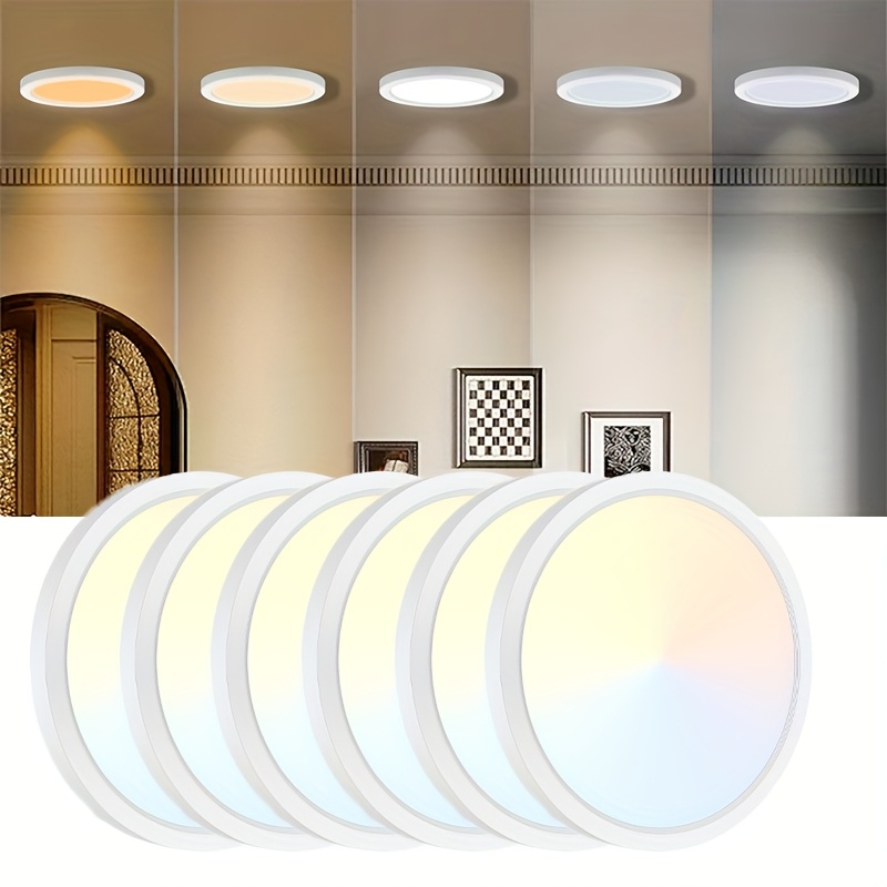 

2/4/6pcs Slaclite 12 Inch Led Slim Flush Mount Ceiling Light Fixtures, 22w, 2700k/3000k/3500k/4000k/5000k Adjustable, Dimmable Ceiling Lamps, 2400lm Modern Round Flat Light For Home Kitchen Bedroom