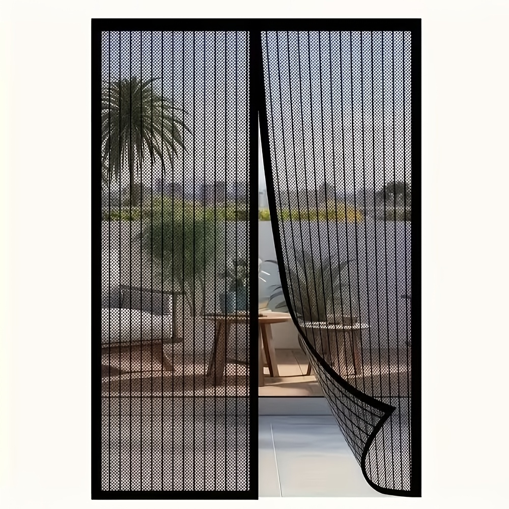 TEMU Heavy-duty Magnetic Screen Door - Heavy-duty Insect-proof Mesh With Self-sealing Technology, , No Tools Needed, Use For Bedroom, Living Room,
