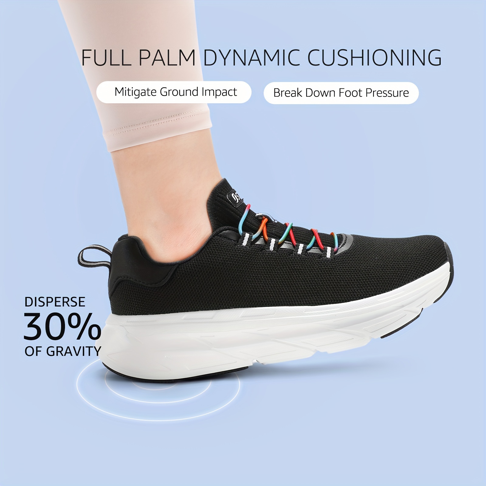 

Women's Walking Shoes With Arch Support, Breathable Knit Lace Up Outdoor Shoes, Comfortable Low Top Sport Shoes