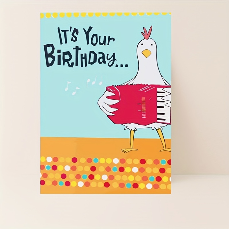 Funny Cartoon Chicken Birthday Card Perfect Gift Friends - Temu