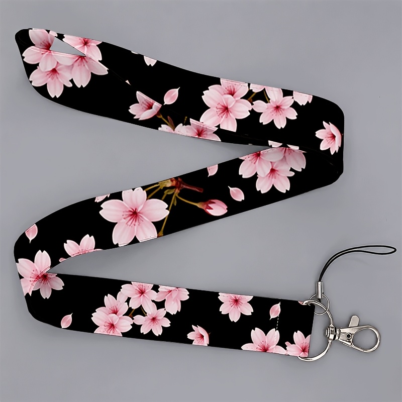 TEMU Cordon 2D noir et rose avec imprimé de , idéal pour hommes et femmes au travail ou à , pour téléphones et badges d'identification, parfait pour