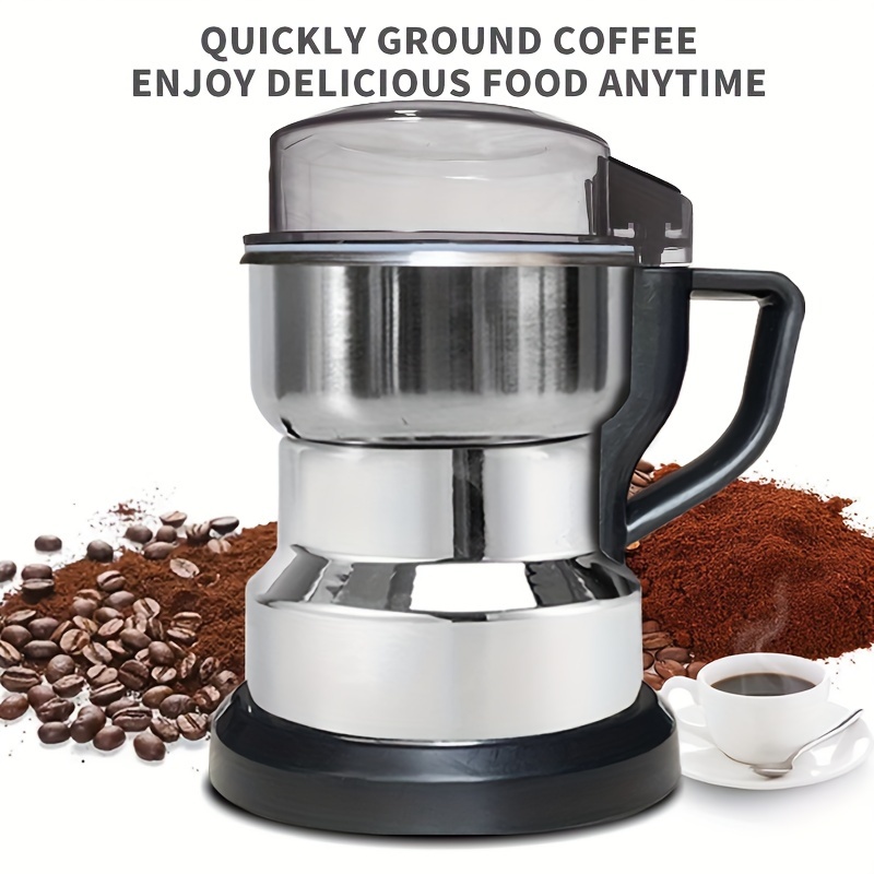 Electric Spice Grinder, Stainless Steel Coffee Nut Seed Herb Grinder  Crusher Mill Blender Kitchen Tool for Home Travel(US Plug)