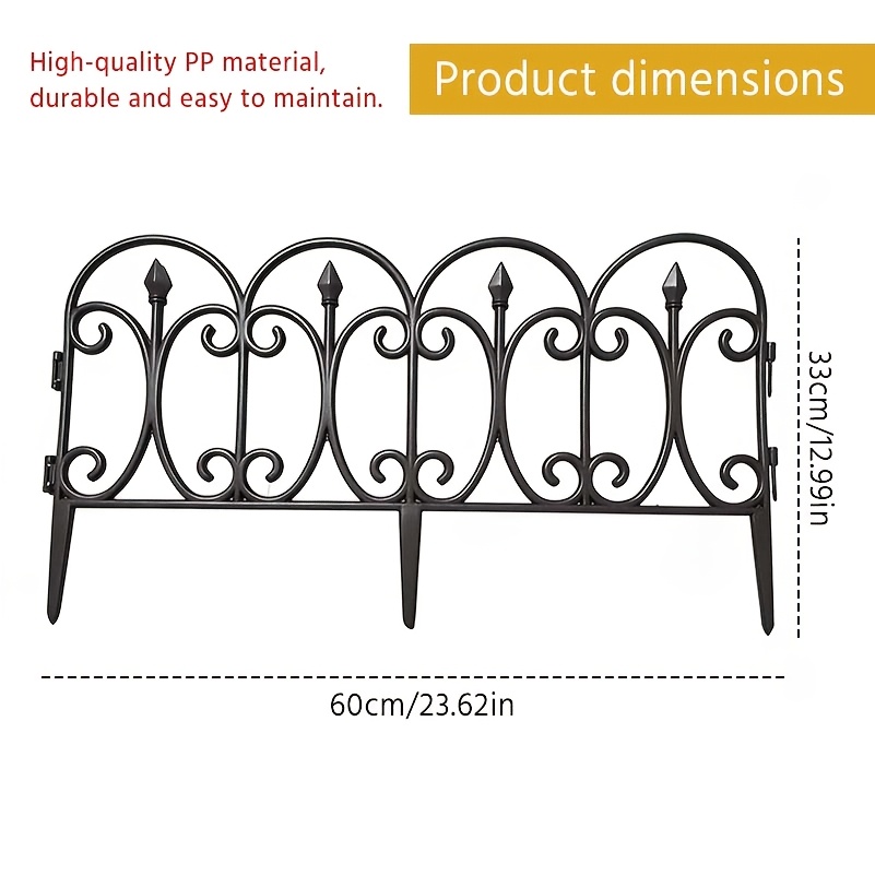 4/10pcs Pack, Decorating Garden Fences And Borders, Heavy-Duty Plastic Outdoor Landscape Grids with End, Suitable for Outside Courtyards, Yards, Flower Beds, Etc., Easy to Install Fence Boards for Animal Barriers, Courtyard Decoration
