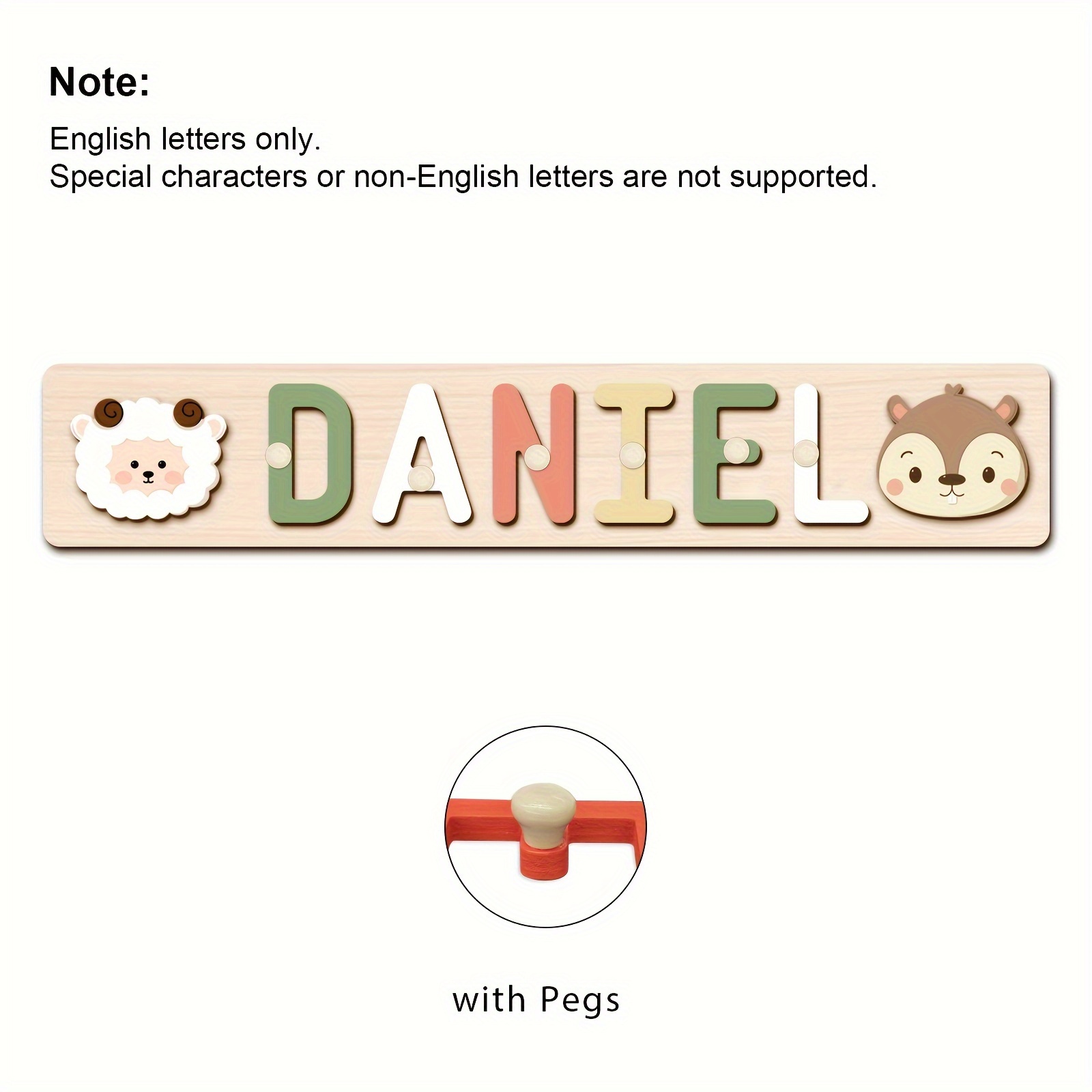 Custom Personalized Name Puzzles, Khaki Color, Early Education Toy