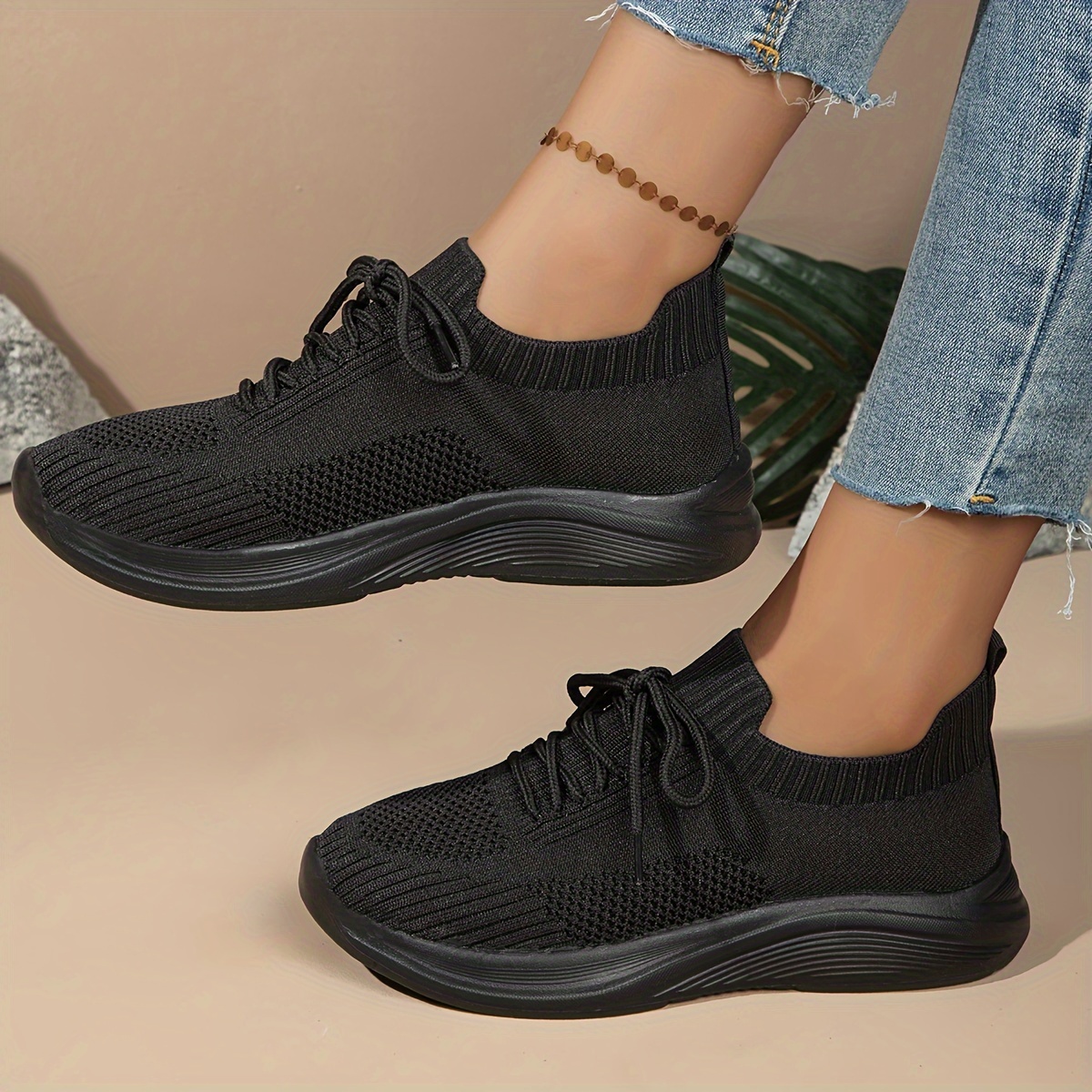 

Women's Casual Fashion Sneakers - Lightweight, Solid Color, Lace-up, Round Toe, Fabric Upper & Inner, Rubber Sole, Low Top Design, All-season Comfort Shoes - European Special From Taizhou