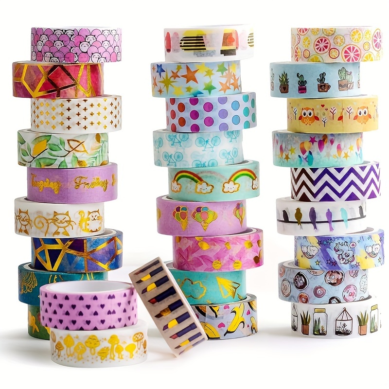 

Washi Tape Set, 15mm Wide, Decorative Masking Tape For Scrapbooking, Bullet Journals, Planners, Diy Crafts, Assorted Patterns (pack Of 3, Designs Vary)