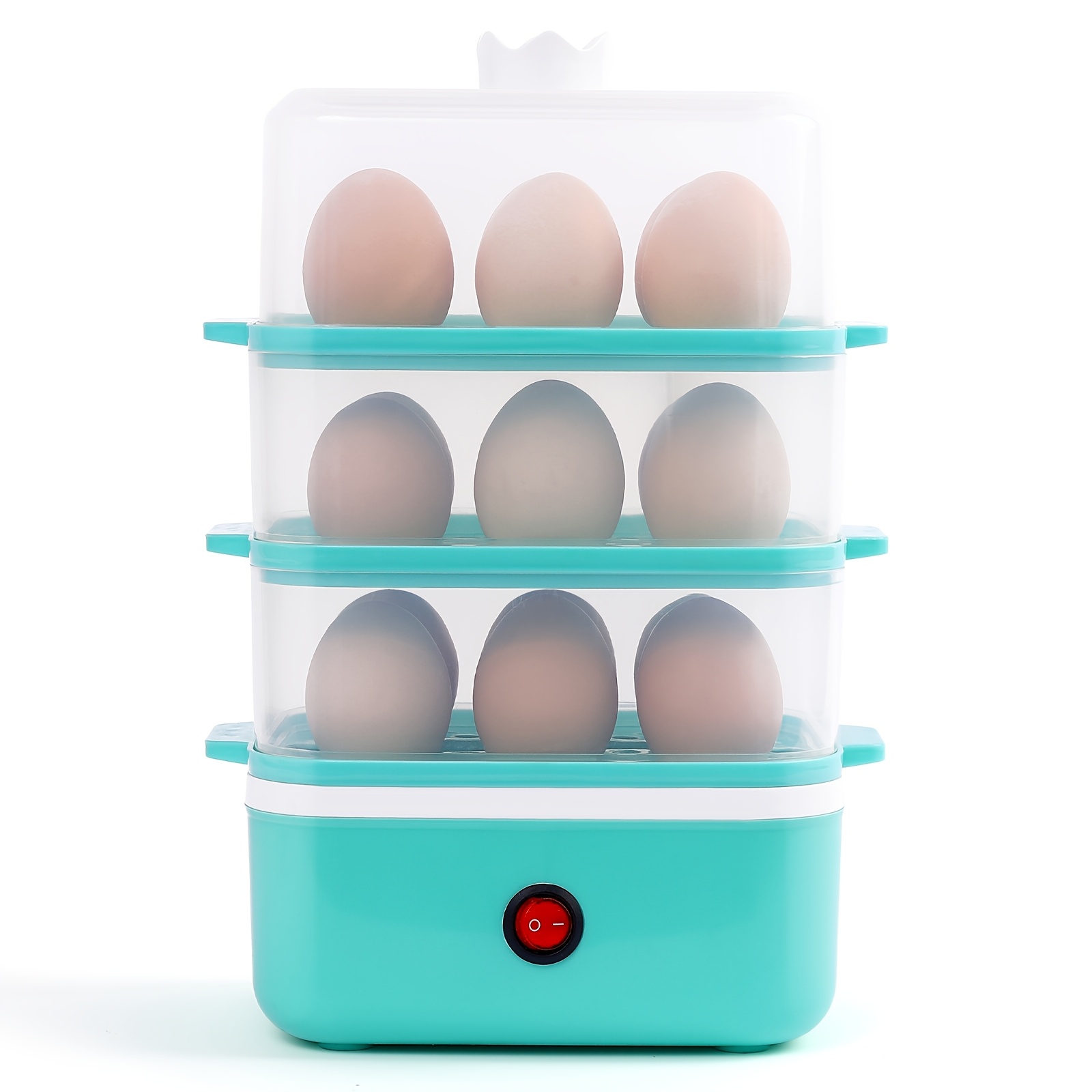 Triple Egg Cooker, 18 Egg Capacity Electric Egg Cooker with Auto Shut-Off Function Makes Hard, Medium Or Soft Boiled Eggs Quickly And Meets Your Many Needs for Eggs And Food