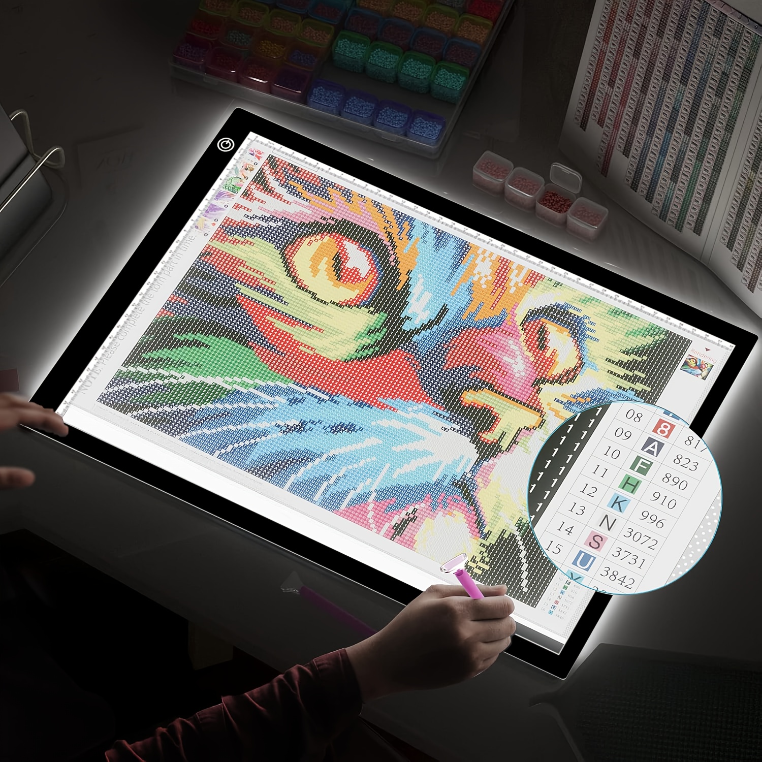 Rechargeable Light Pad,A4 Light Board For Diamond Painting With Adjustable Stand And