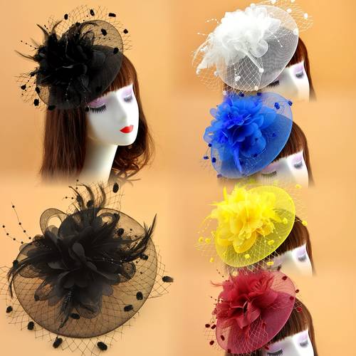 fascinator veil mesh for tea party birthday wedding hat derbyhat church hat with clip and headband two use