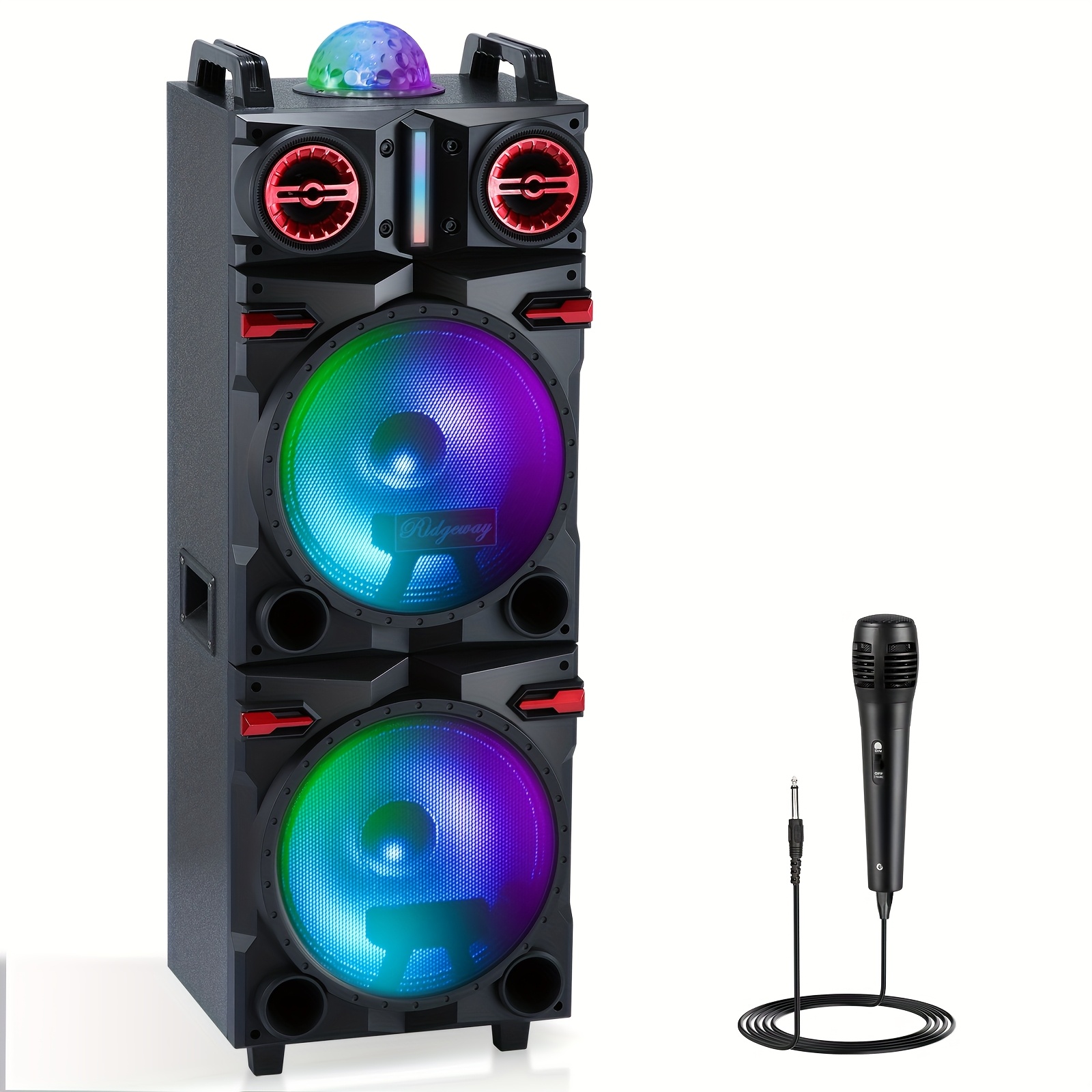 3000W Portable Bluetooth Speaker System With Subwoofer – 7.1 Channel, Heavy Bass, AUX/USB, Includes Mic – 6000W RMS, 3000mAh Battery