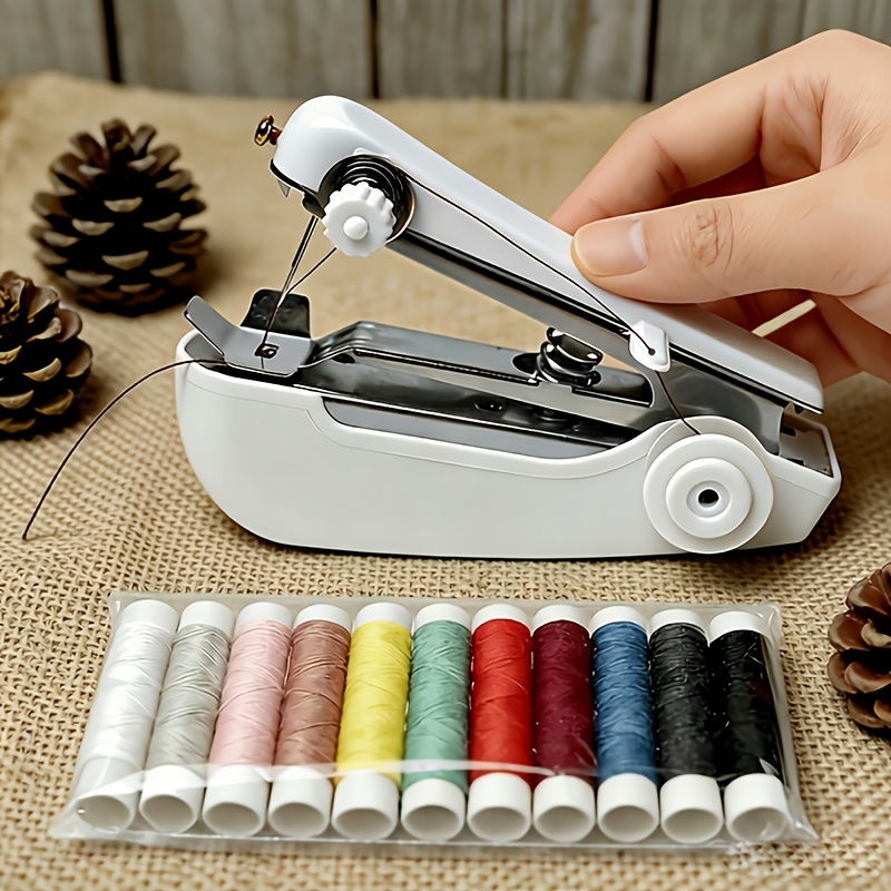 E-shop Tragbare Mini-Nähmaschine, Handnähmaschine für einfaches Nähwerk, tragbare Schneidermaschine für Zuhause, Weiß - ., Kleine Schneidermaschine