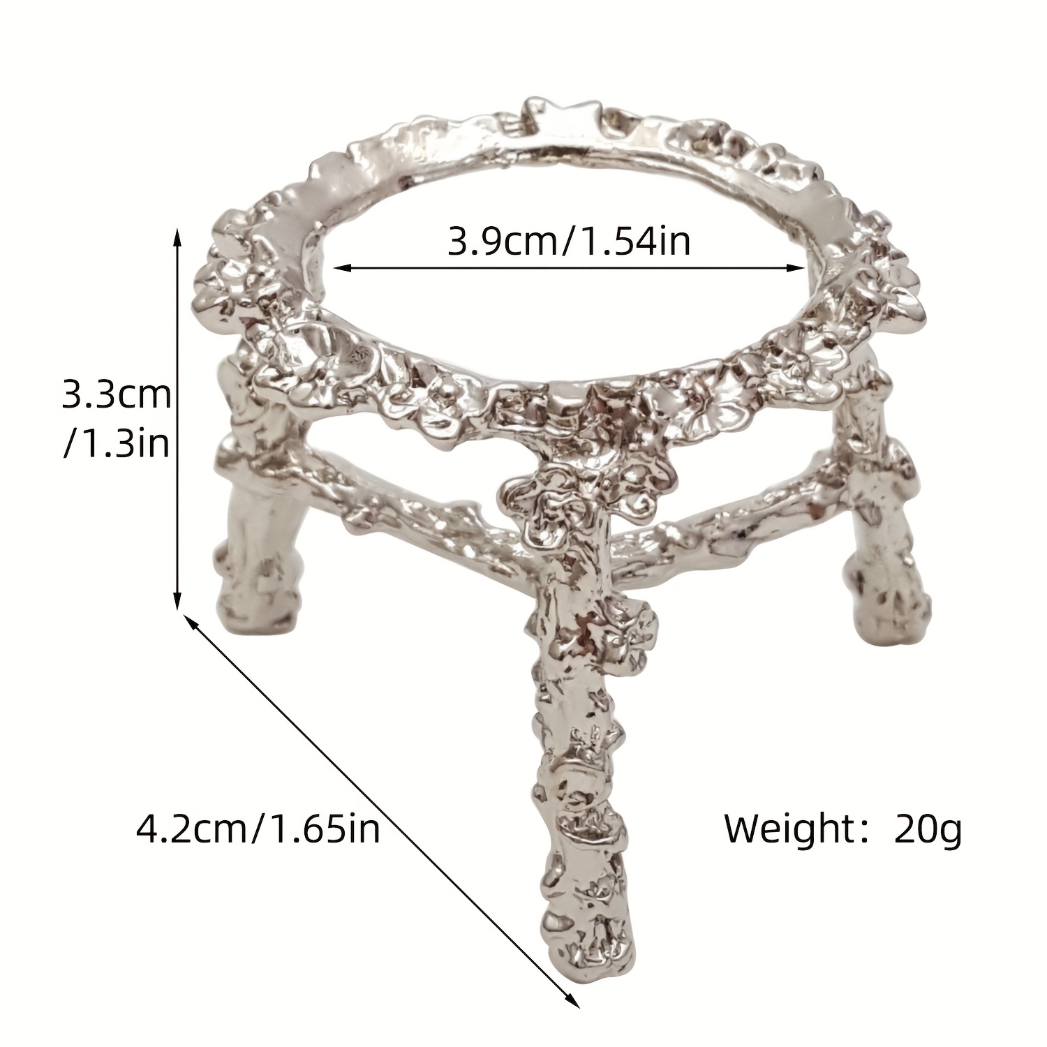 TEMU 1pc Silvery Crystal Ball Base Display Stand, Egg Display Stand, Sphere Display Rack Desktop Decoration, Stool- Display Rack, Metal Ball Base,