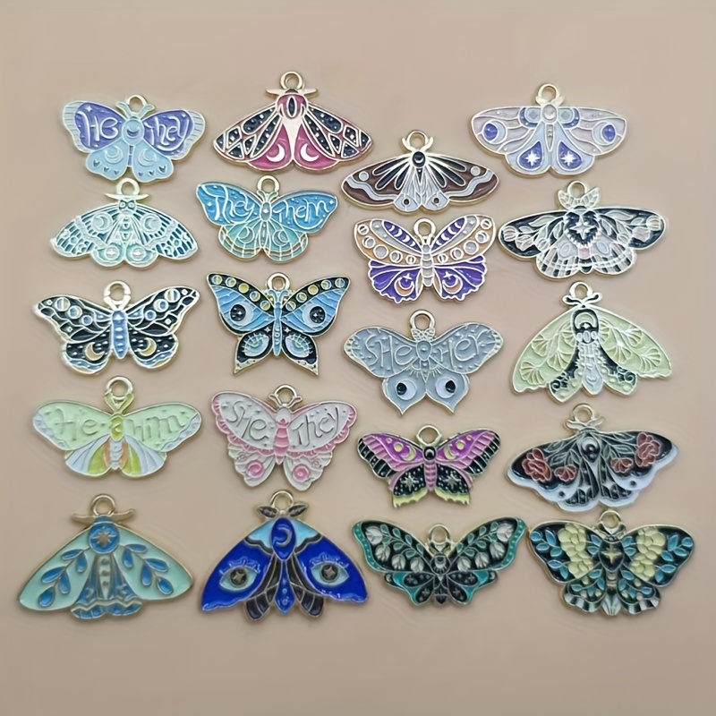 

20pcs/lot Colorful Enamel Butterfly Charms, Ideal Accessories For Necklace Bracelet Keychain Jewelry Making