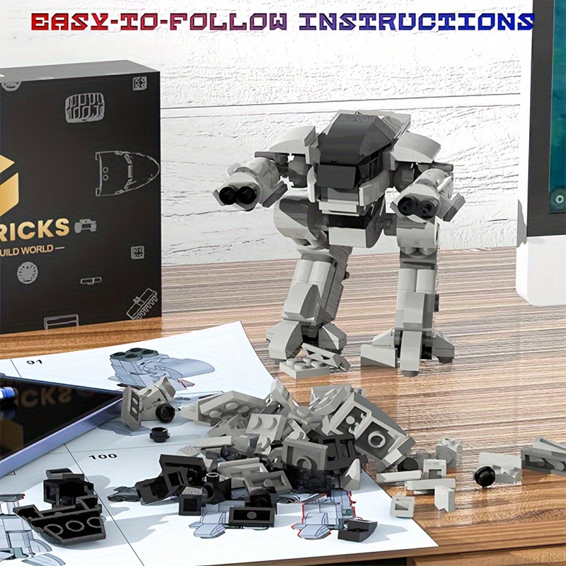 

269pcs Ed209 Robot Building Blocks, Ed-209 Robot Mech Armor Building Toy, Cool Mechanical Action Figure Model Christmas Halloween Gifts