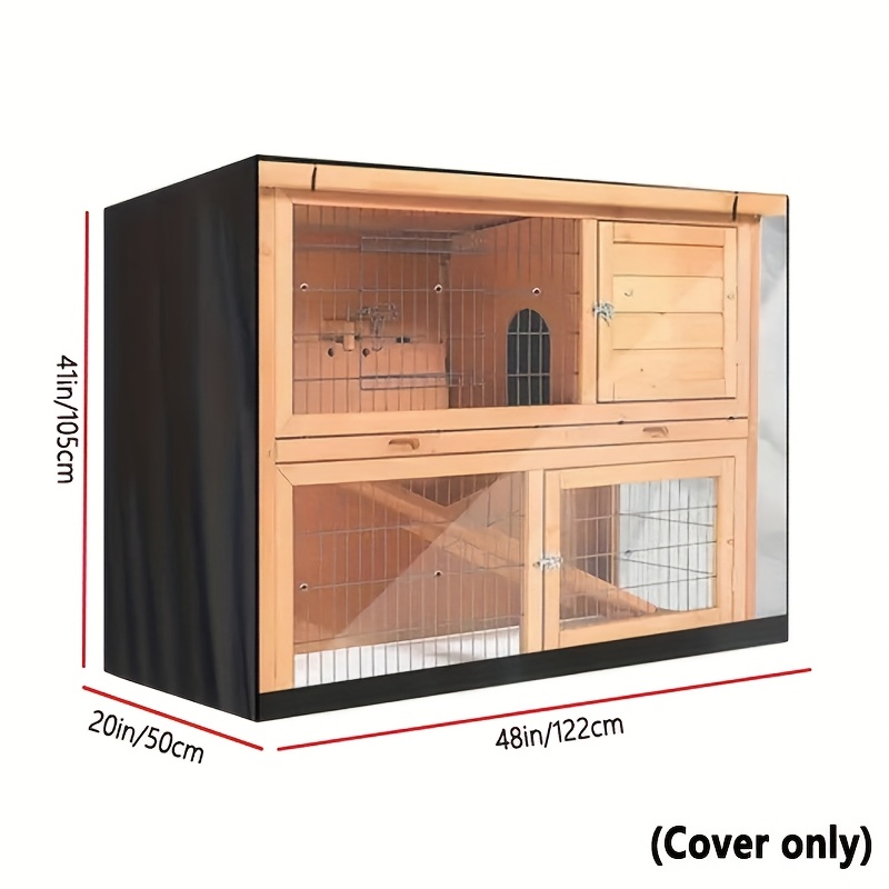 210d Heavy-duty Rabbit Cover, Durable Oxford Fabric Rabbit Cover - Effective Protection, Scratch-resistant Pet Cage Protector For Outdoor Rectangular And Cages