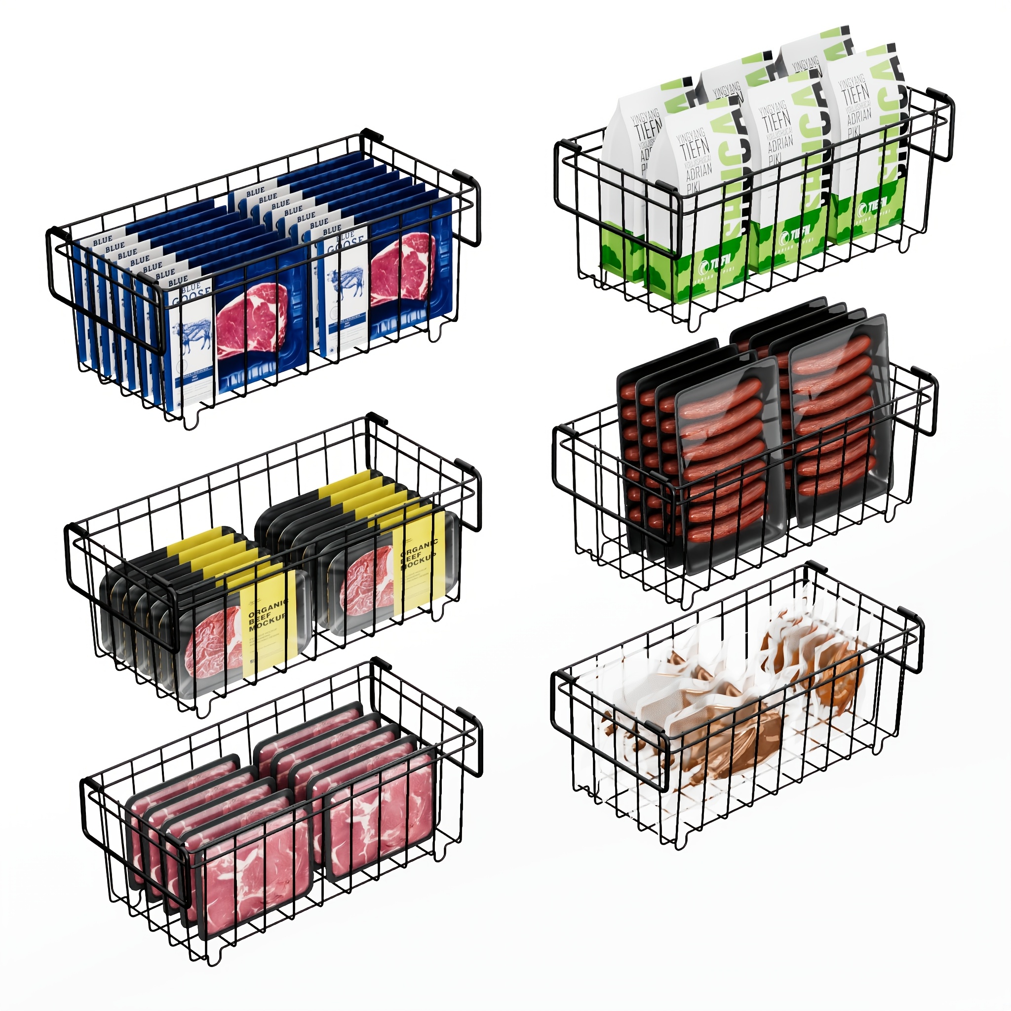 Gefrierschrank Aufbewahrungskörbe Ausziehbar - Hängekörbe Mit Griffen Für Mehr Ordnung