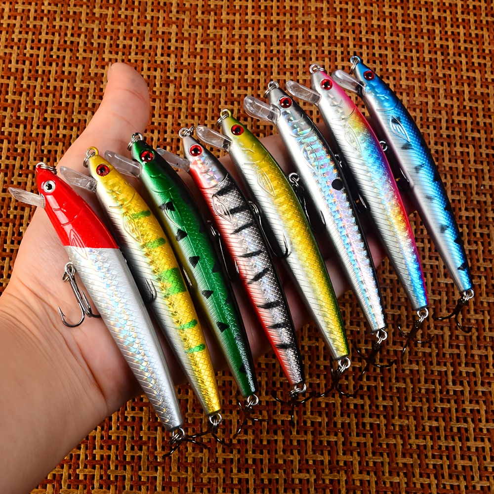 8 kosov trdega plavajočega vaba Minnow, vabljivka Wobbler Jerkbait Crank, ribolovne vabe, umetna vabljiva vaba za spinning