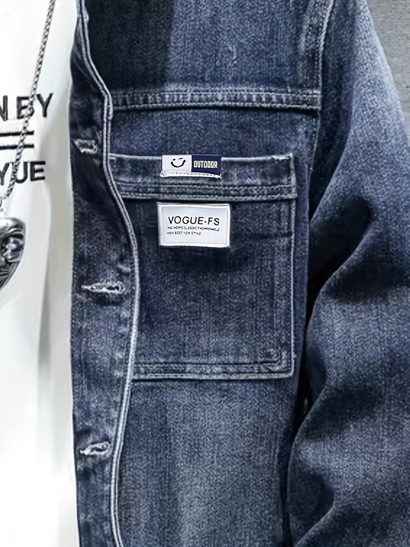 2025 New Blue Denim Jacket for Men, Loose-Fitting, Washed Denim Top for Casual Wear in Spring And Autumn