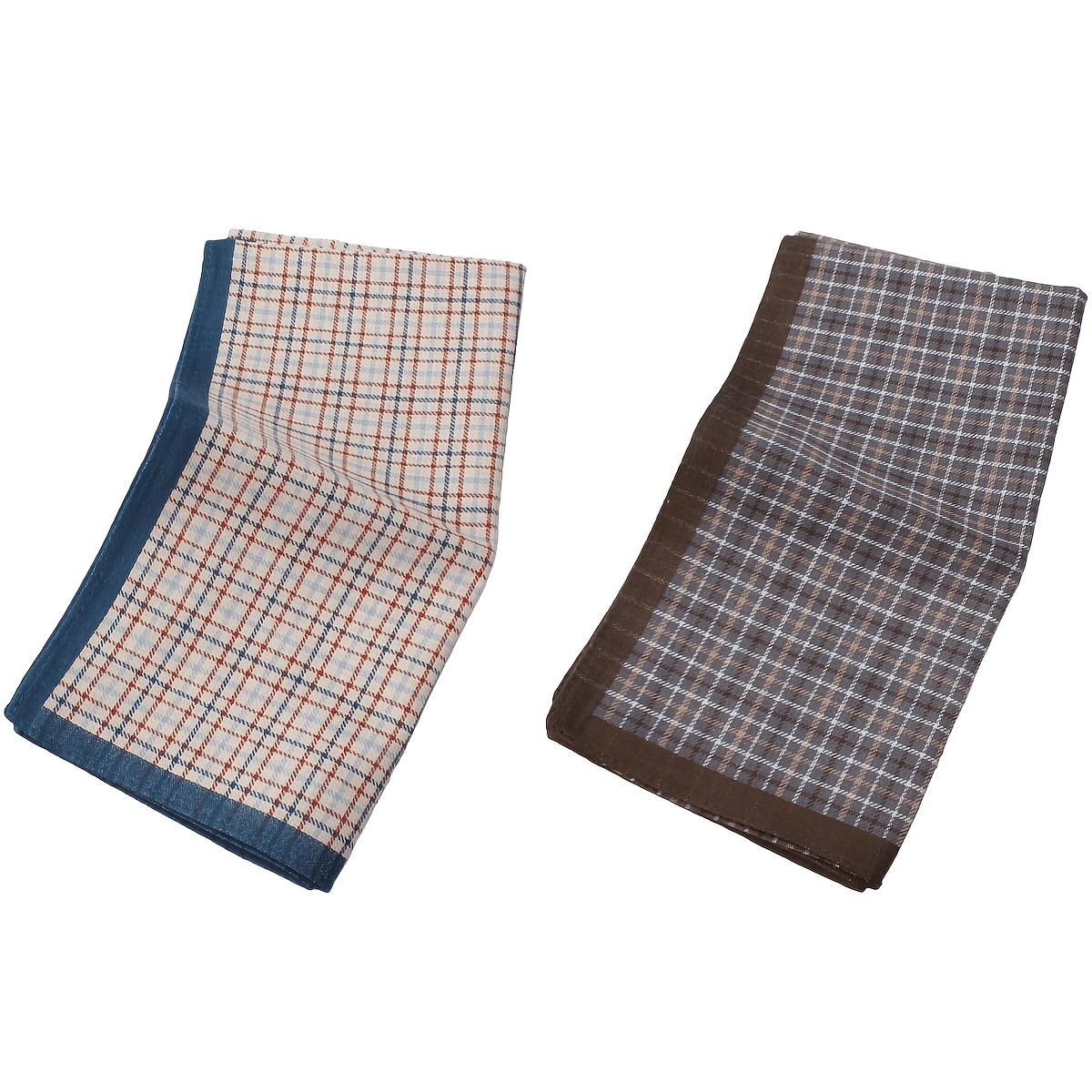 2pcs easy checkered handkerchief mens business gentleman   striped handkerchief summer sweat wiping portable square towel