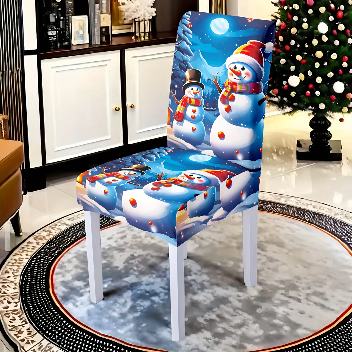 

Snowman Chair Covers - 2/4/6pcs, Stretchable & Washable , For Christmas Decor