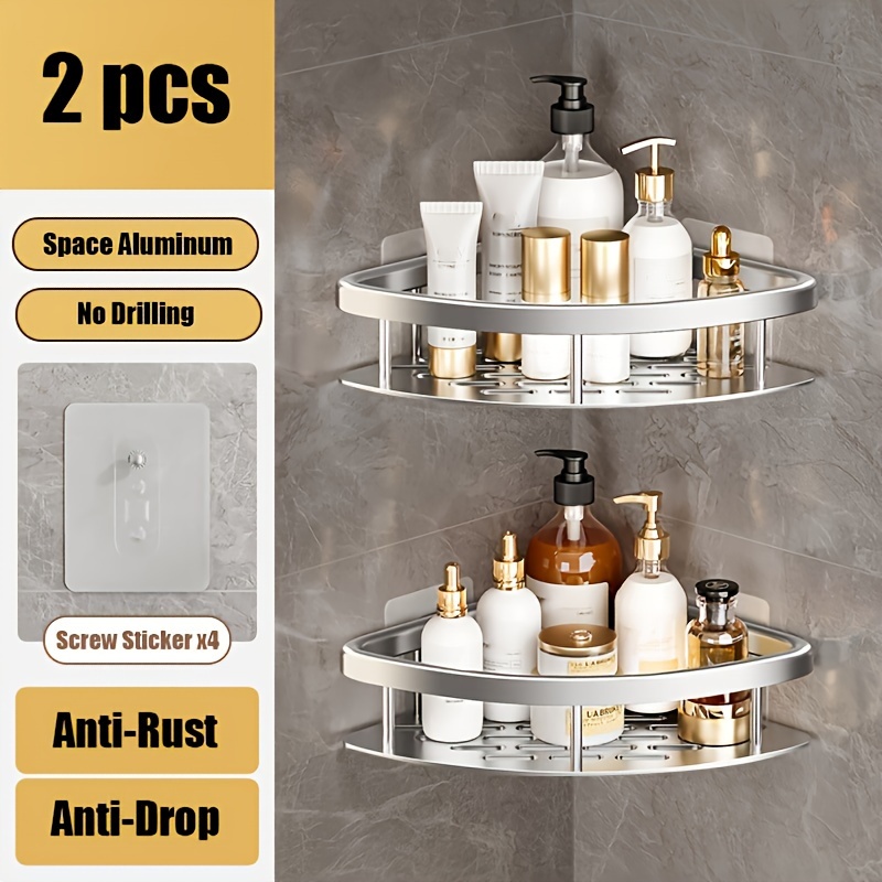 

Steel For Bathroom - Set Of 2 Organizers - No Racks Dispenser - Rustproof And