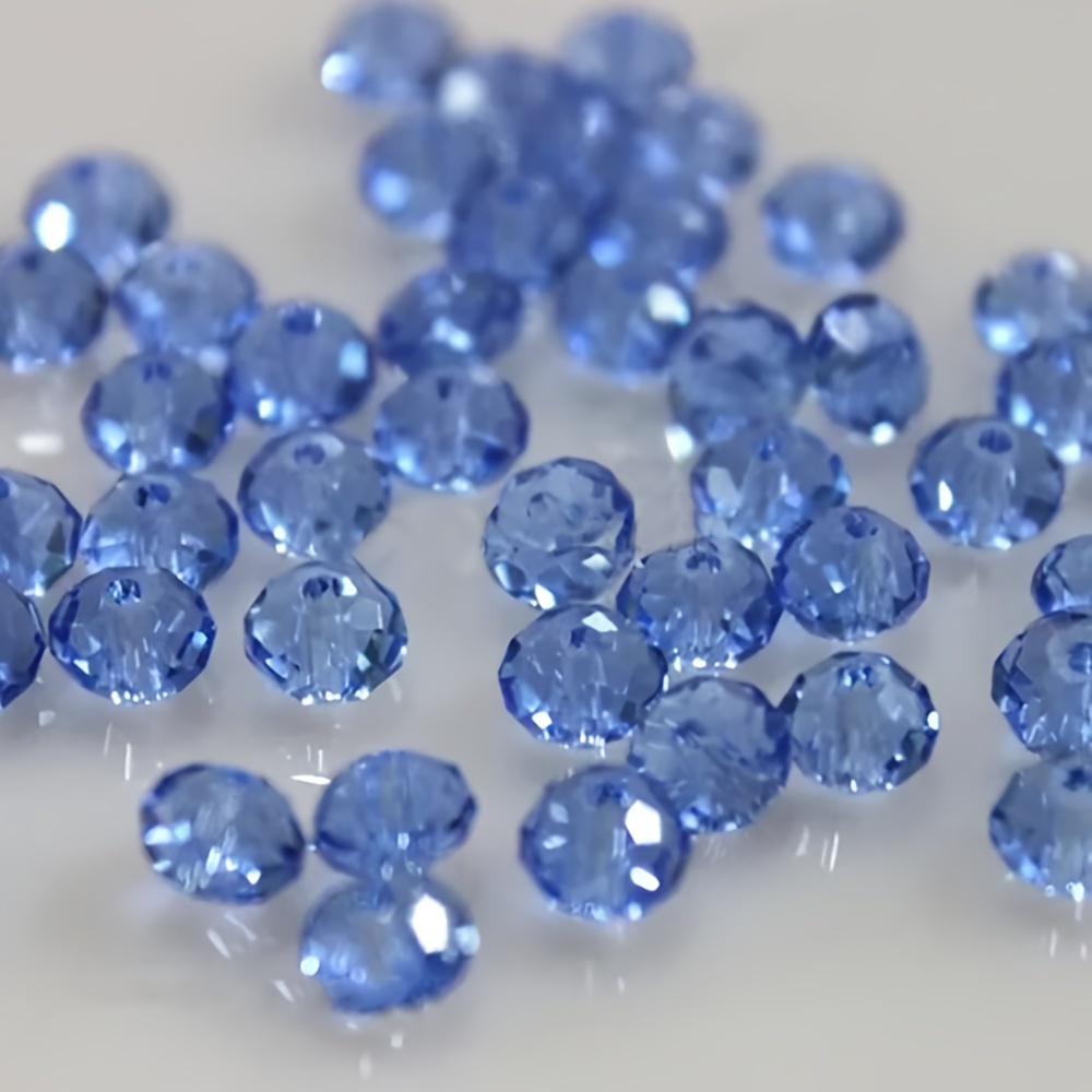 

Perles de cristal d'imitation autrichiennes de haute qualité Eleanbeads, perles espacrices multifacettes libres pour la fabrication de bijoux de bracelet DIY, bleu océan transparent, 4/6/8mm