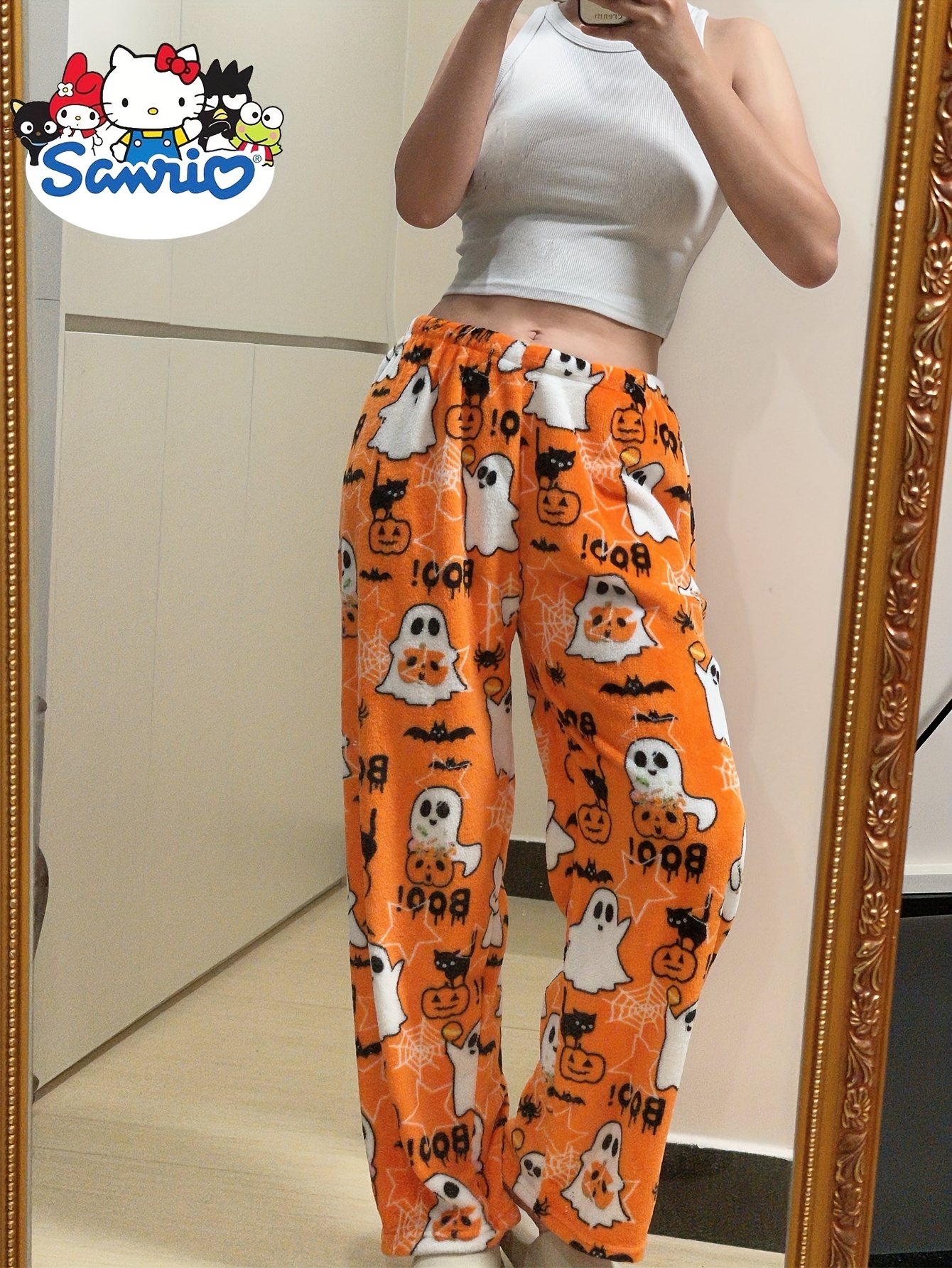 halloween fleece pants pumpkin plush Temu Australia