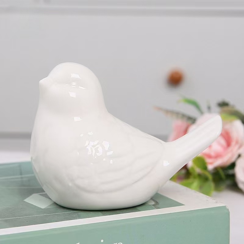 TEMU Collectible Figurines ï¼ Ceramic Bird Statue - Handcrafted Indoor/outdoor Decoration, No Electricity Needed, Durable And Decor, Suitable For