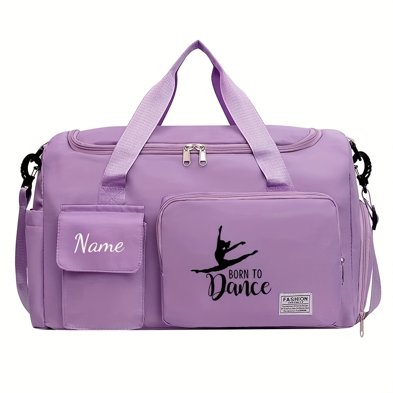 TEMU Personalized Custom Name Ballet Dancer Printed Travel Bag, Multi-functional Fitness Sports Backpack, Convenient And Lightweight For Travel, Rich
